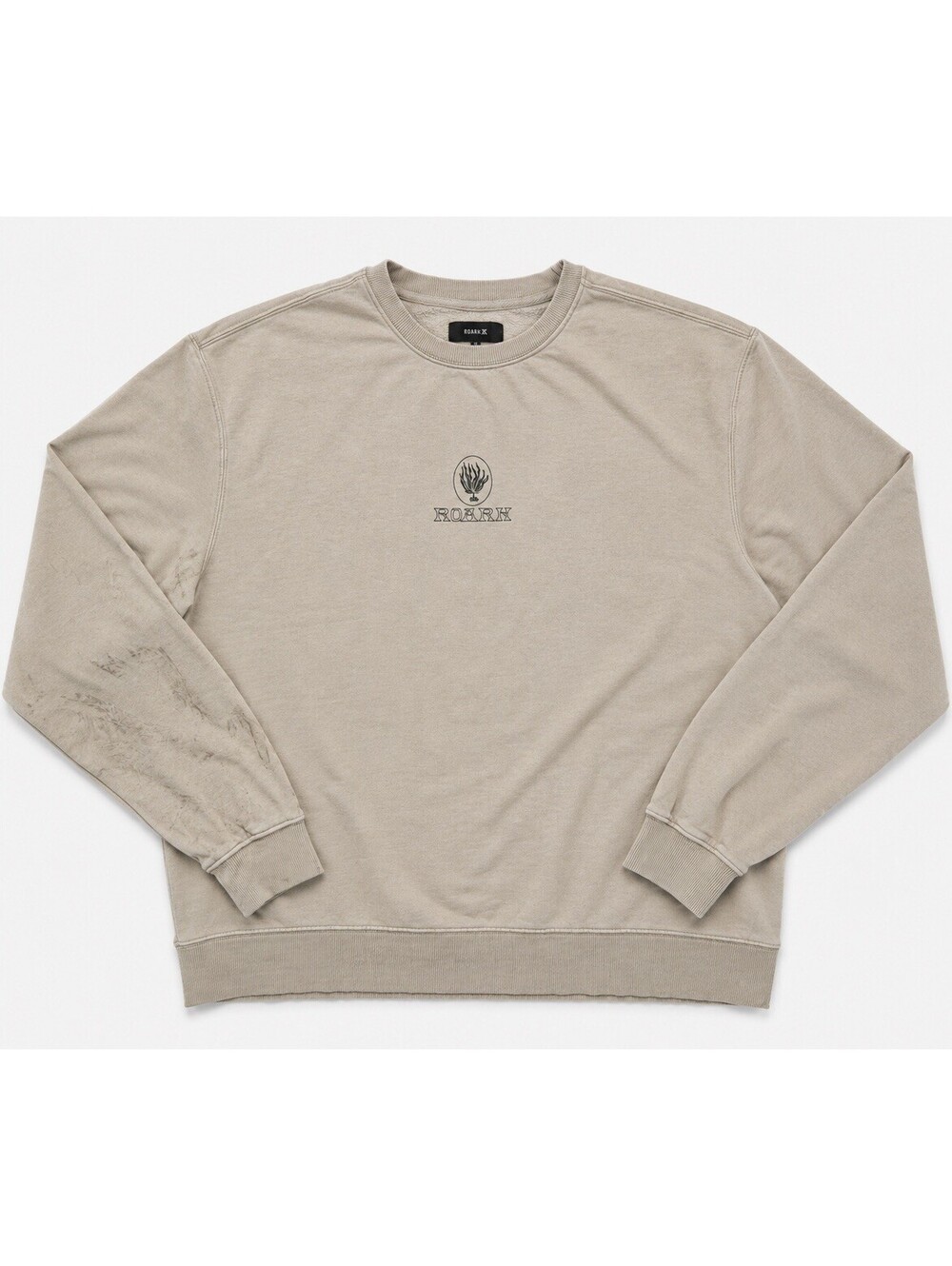 Roark Crewneck Sweatshirt Men’s XL Beige Pullover Fleece Logo Casual
